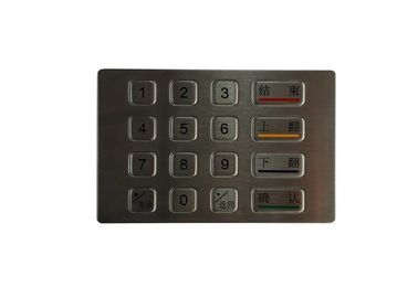 Telclado numérico del acero inoxidable del quiosco RS485, disposición personalizada plano del telclado numérico de 16 del botón atmósferas del banco